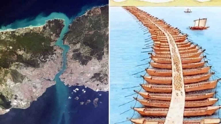 The Greek engineer who connected 600 ships to make a bridge