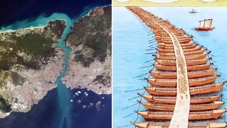 The Greek engineer who connected 600 ships to make a bridge