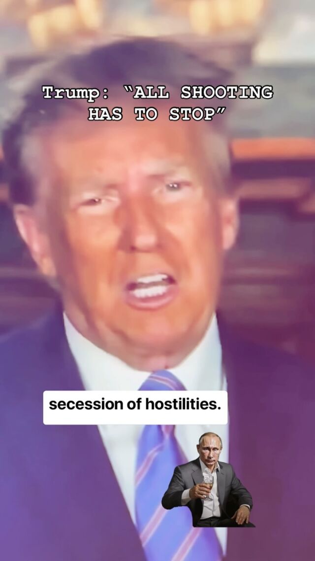Trump is the voice of reason in the whole western world. “ALL SHOOTING HAS TO STOP”. #russiausalove❤️🇷🇺🇺🇸 #putintrump #putintrumpalliance